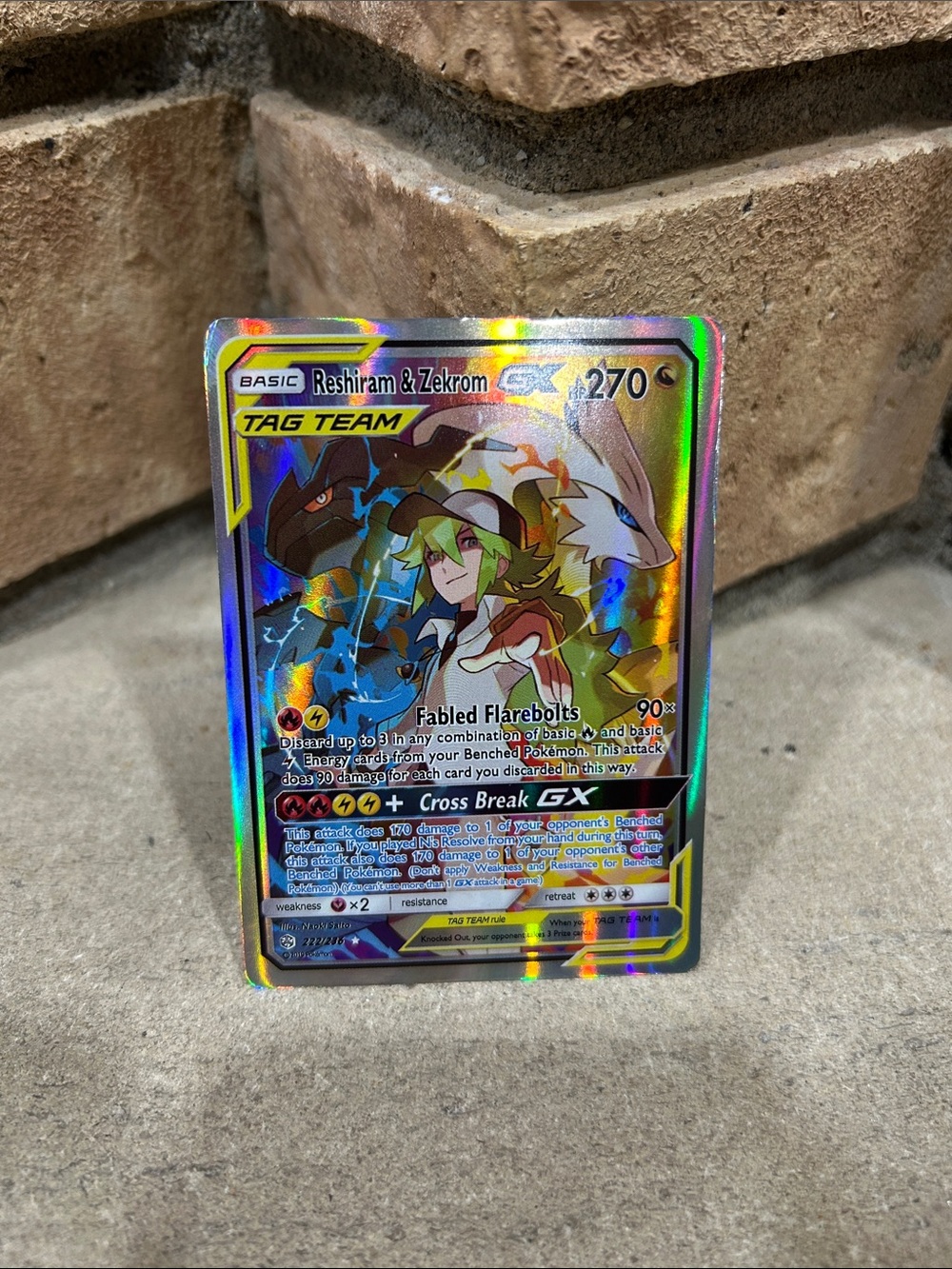 Reshiram & Zekrom GX (Full Art) 222/236 Sm-Cosmic Eclipse Holo
